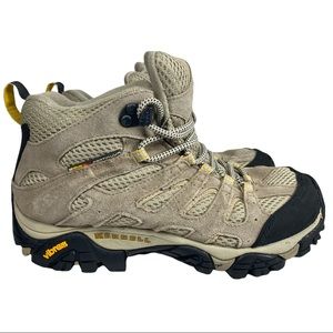 Merrell Women's Moab Ventilator Mid Taupe Hiking Boots Continuum Size 6.5
